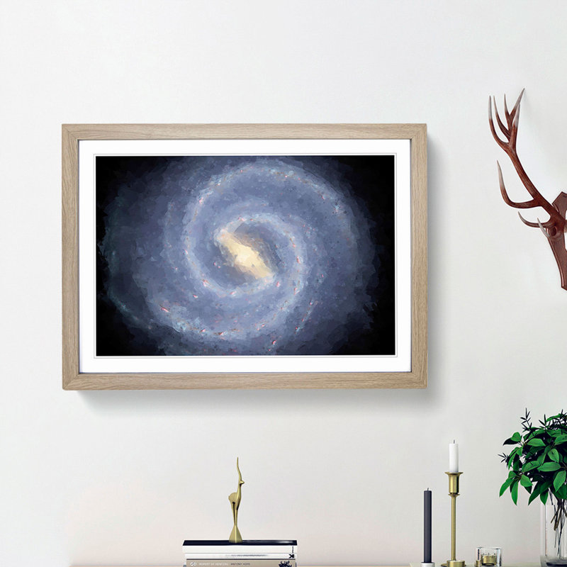 Out of Space Vol.41 in Abstract - Picture Frame Graphic Art Print, 62cm H x 87cm W x 2cm D, Oak Framed