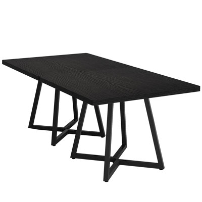 Ensemble de 2 tables de salle à manger carrées avec base en métal