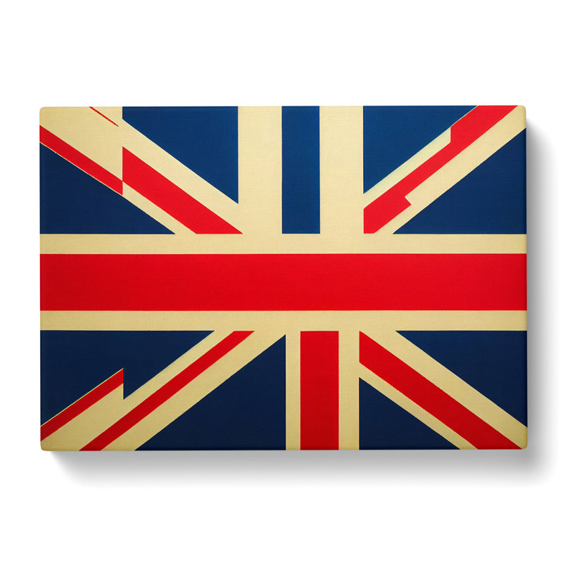 Modern Union Jack Flag Vol.2 - Wrapped Canvas Print, 40cm H x 60cm W x 3cm D