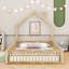 Full Wood House Bed Frame with Guardrails-333829266