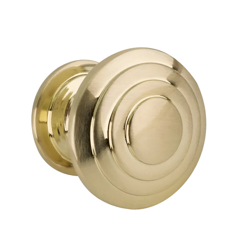 Brixwell BXB4531O74 Mushroom Round Cabinet Knob, 1-1/4" Diameter, 1-1/8" Projection, Zinc, Brushed Brass Finish