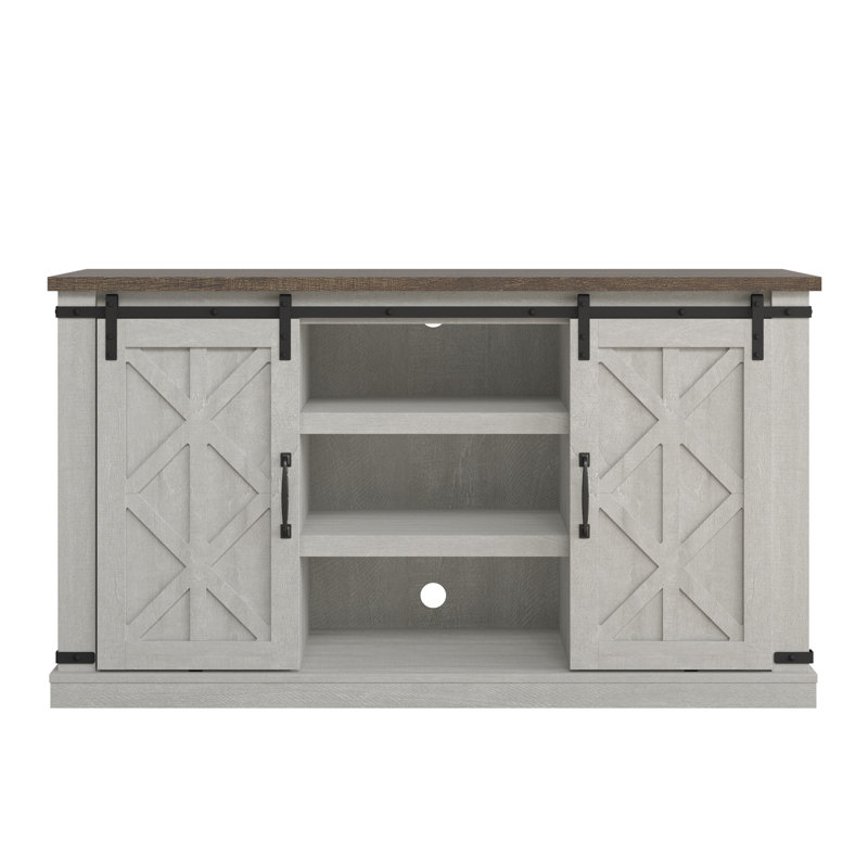 Farmhouse Style TV Stand Up To 65", White