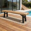 Banc d'extérieur avec panneau à lattes et structure en bois d'acacia