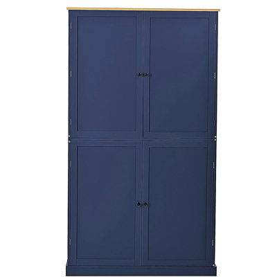 [Assembly Video Provided]TOPMAX 40.2x20x71.3inch High Freestanding Kitchen Pantry Large Cupboard Storage Cabinet with 2 Drawers, 2 Adjustable Shelves, 8 Door Shelves for Kitchen, Dining Room,Blue
