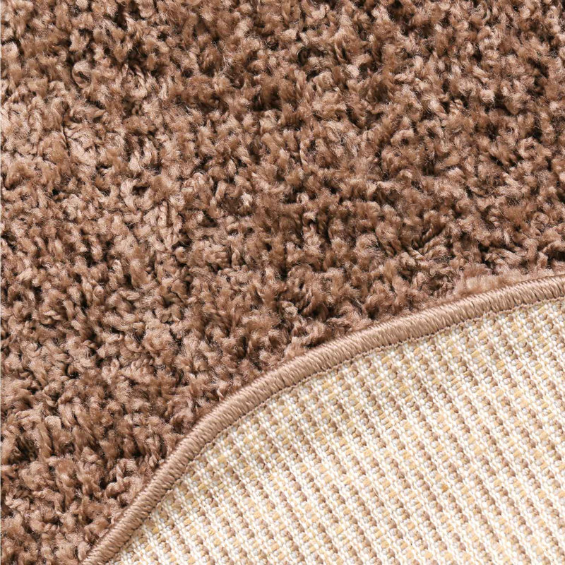 Ionas Solid Colour Shag Area Rug, Round, 80cm in diameter
