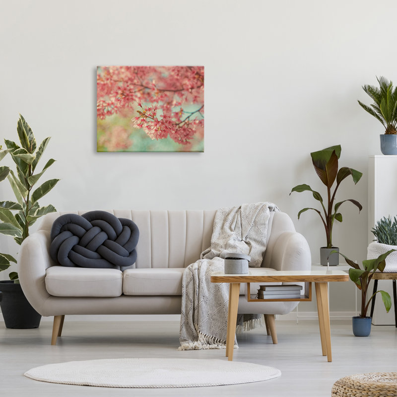 Fleurs de cerisier roses sur toile par Carrie Ann Grippo-Pike, H 24 po x l 30 po x P 1,5 po