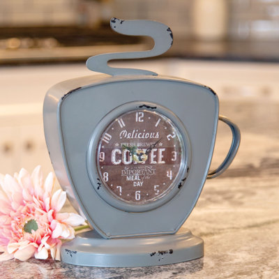 Horloge à café rétro gris foncé