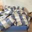 Ensemble de housse de couette en vichy XINMIANFANG, 100% coton délavé, lin texturé, literie écossaise bleu clair, fermeture à glissière, 2 taies décoratives-124551748-129482860