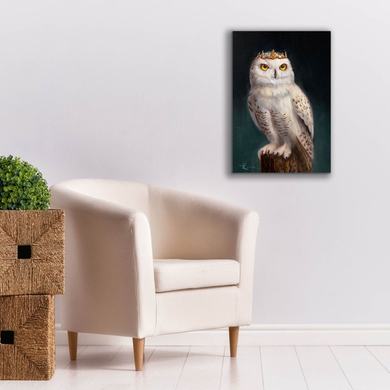 Toile épique Graffiti «Owl King 2» par Lucia Heffernan, 18 po x 26 po, H 26 po x l 18 po