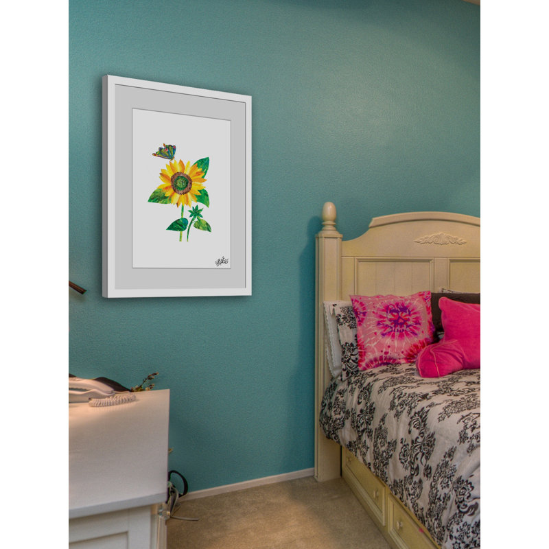 Butterfly And Sunflower - Painting, 45cm H x 30cm W