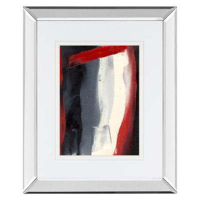 Art mural Red Streak II, 34 po x 40 po, cadre en miroir