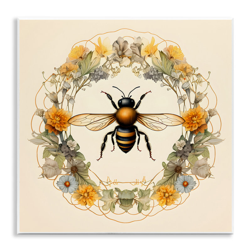 «Cottage Bee Wreath» par Petal Prints Design