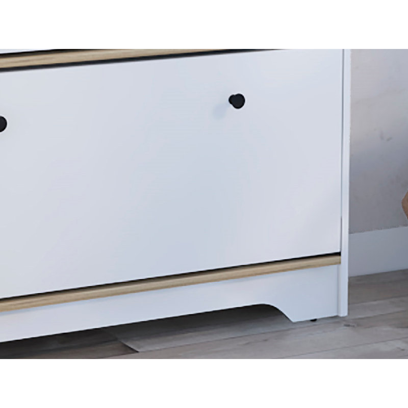 Range-chaussures Calgary 1 tablette supérieure ouverte 2 tablettes extensibles chêne clair
