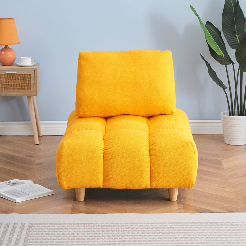 Canapé moderne en tissu de 30 pouces de long avec siège spacieux, Jaune