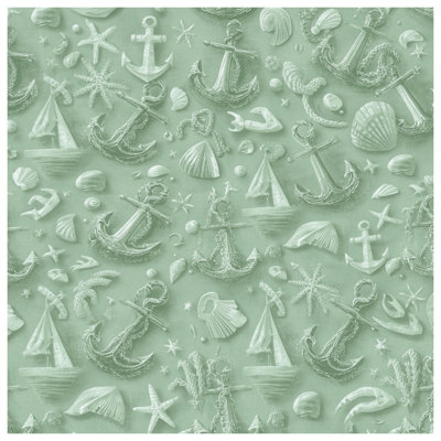 Anchors Shells Boats Bath Mat