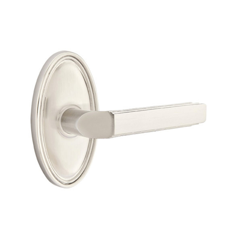 Levier de porte avec rosette Milano, Gauche, Nickel satiné