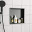 Niche de douche en acier inoxydable 12 po x 12 po, noir bronze-1852235646