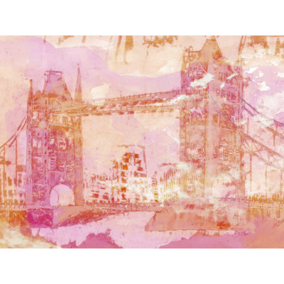 Watercolor London Bridge - peinture sur toile tendue