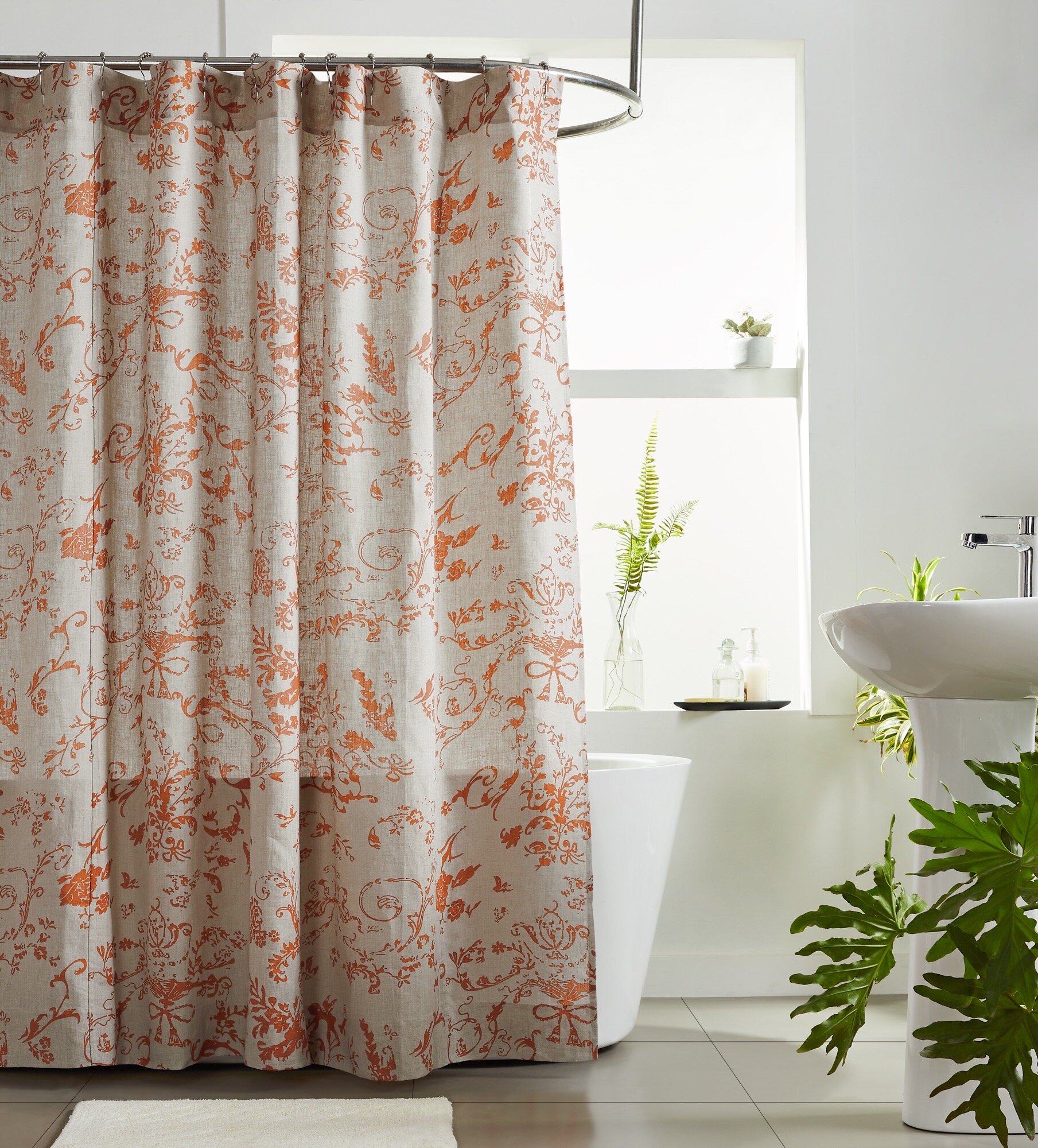 Brulee Brown Linen Shower Curtain + Reviews