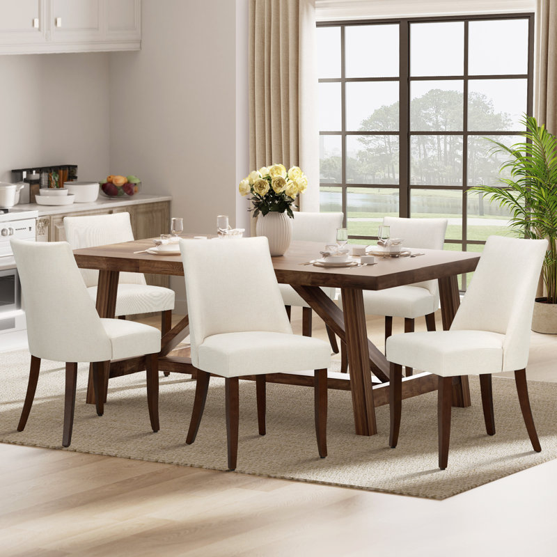 20'' Seat Height Parsons Upholstered Dining Chair, Solid Wood Legs Fabric Side Chairs, High Back, Easy Assembly, Dining Room & Kitchen