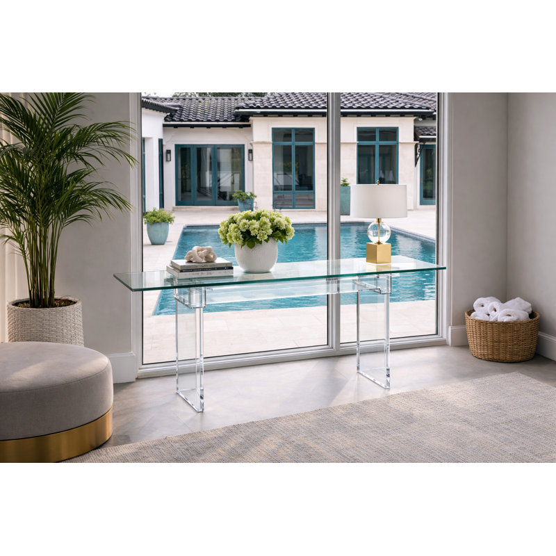 80'' W Glass Console Table