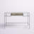 Adela Glass Top Metal Base Writing Desk