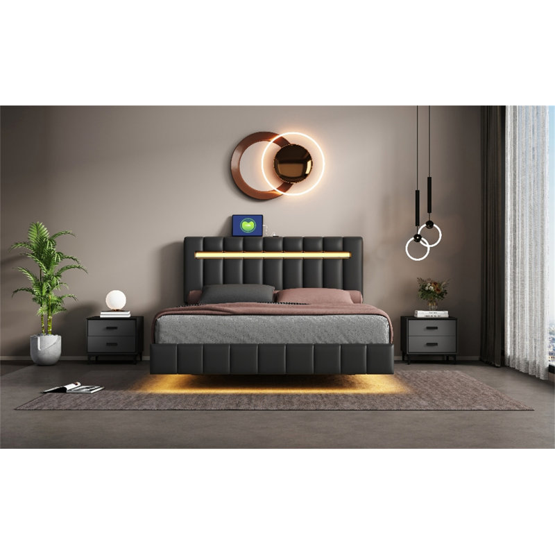 Imca Upholstered Bed, Queen, Black