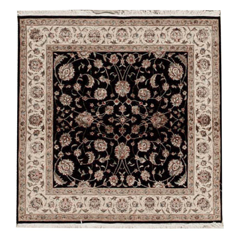 Hand Woven Wool Area Rug, Square 4' x 4'
