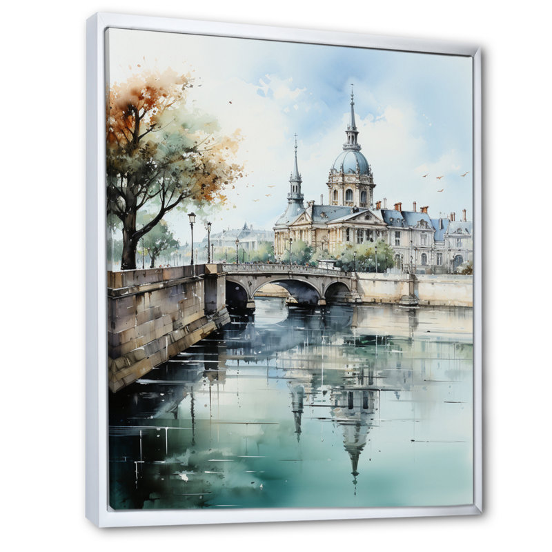 France France Bordeaux - décorations murales paysages urbains, Cadre flottant blanc, H 20 po x l 12 po x P 1 po