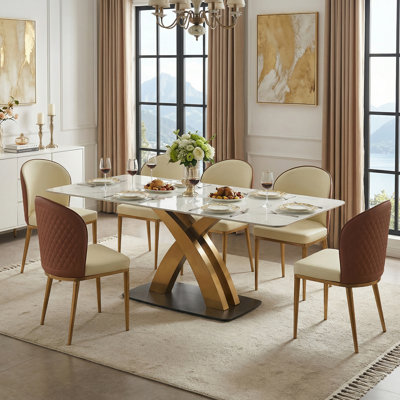 Quatrell Side Chair in Brown/Cream
