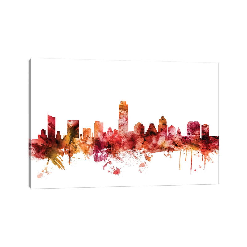 Austin, Texas Skyline by Michael Tompsett - 1 Piece Wrapped Canvas Wall Art, 101.6 cm H x 66.04 cm W x 1.91 cm D