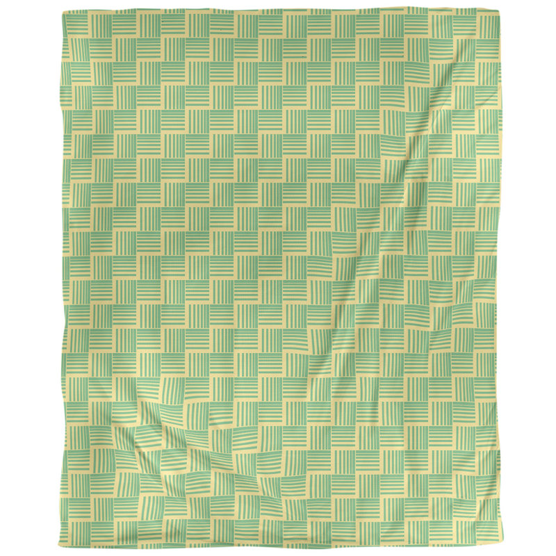Housse de couette simple à rayures baskettressées, Housse de couette pour grand lit, Polyester brossé, Jaune/vert