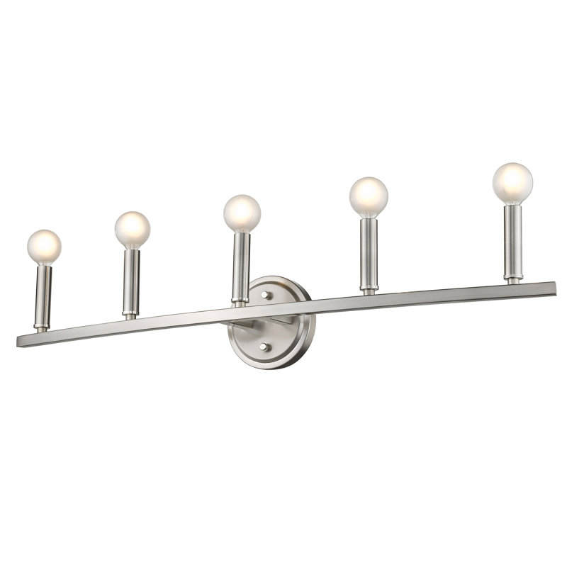 Éclairage pour meuble-lavabo à intensité variable 5 lumières Sawyer, Nickel satiné