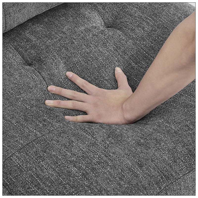 Canapé modulaire réversible en coin Behm, Chenille grise
