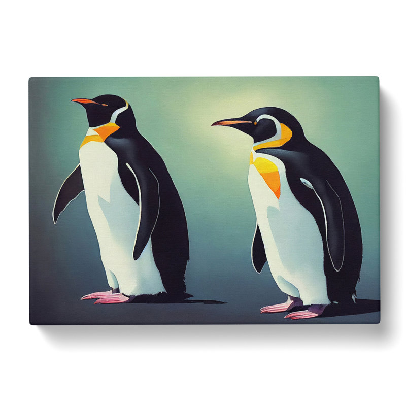 Friendly Penguins - Wrapped Canvas, 35cm H x 50cm W x 3cm D