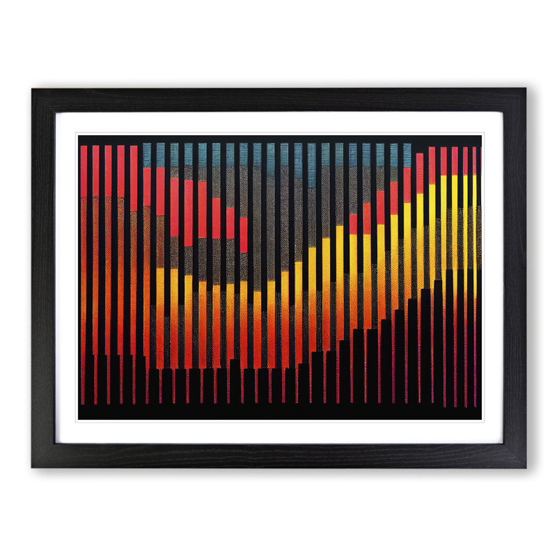 Audio Equalizer Abstract Art Vol.2 - Single Picture Frame Print, Black, 46cm H x 64cm W x 2cm D