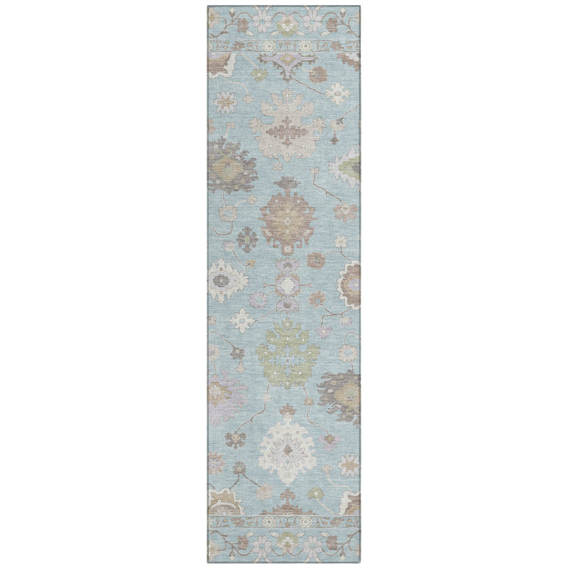 Machine Washable Indoor/Outdoor Chantille ACN2675 Global Rug, Sky, 2'3" x 7'6" Runner