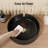 KES 16 Inch Round Black Vessel Sink, Modern Ceramic Porcelain Bathroom Sink Bowl for Bathroom Vanity Above Counter-122443974