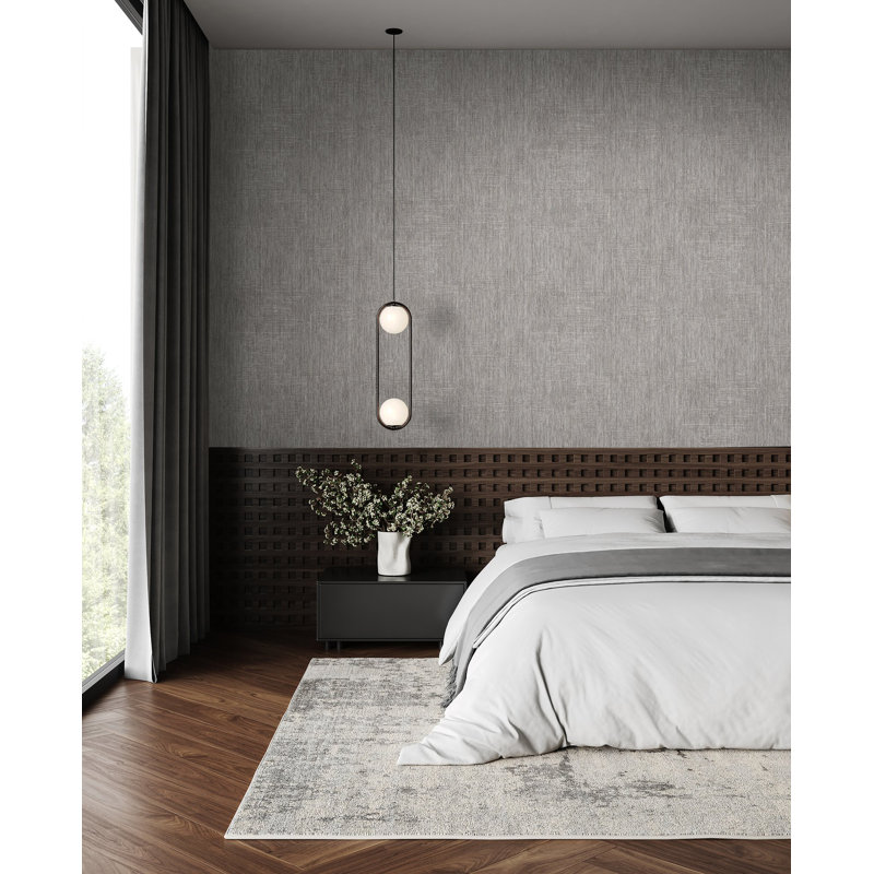 Cerra Collection Rio Woven Design Wallpaper Roll, Beige