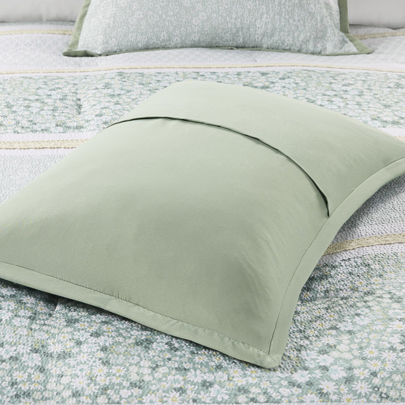 Ensemble de literie 5 pièces pour très grand lit / très grand lit - édredon Seersucker à motif botanique imprimé chic avec 1 édredon, 2 coussins décoratifs, taies décoratives et bourre décorative style floral