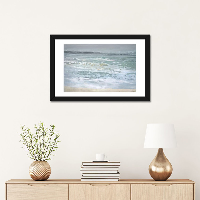 «Spindrift», reproduction sur toile tendue, Blanc, Papier d'art encadré noir, H 16 po x l 24 po x P 1 po