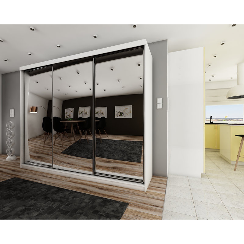 Lynnita 3 Door Wardrobe, White