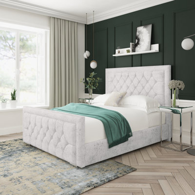 Maple Marble Upholstered Ottoman Bed Frame