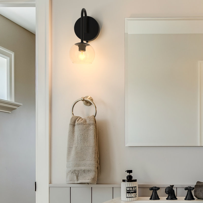 Belford Plug & Play 1-Light Wall Sconce in Transitional and Modern Style-11 Inches Tall and 5 Inches Wide, Matte Black
