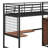  Metal Loft Bed With Desk,Metal Grid, Lateral Storage Ladder And Wardrobe-959552424-978817341