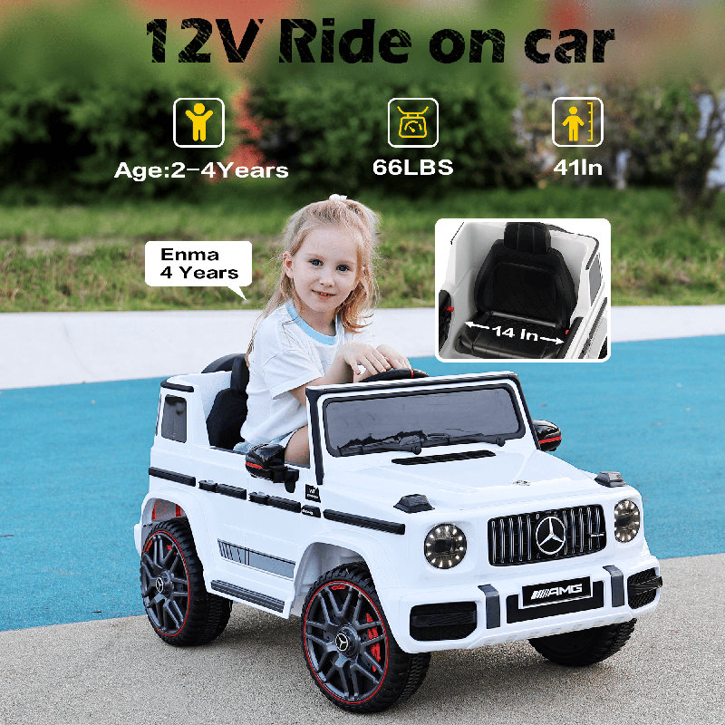 Jouet autoportant à piles 1 volt 12 Volts avec télécommande ARBELI avec télécommande, Blanc