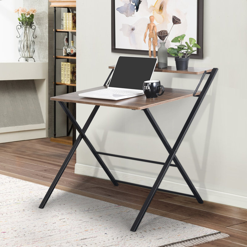 Alasdair Foldable Steel Writing Desk Computer Desk