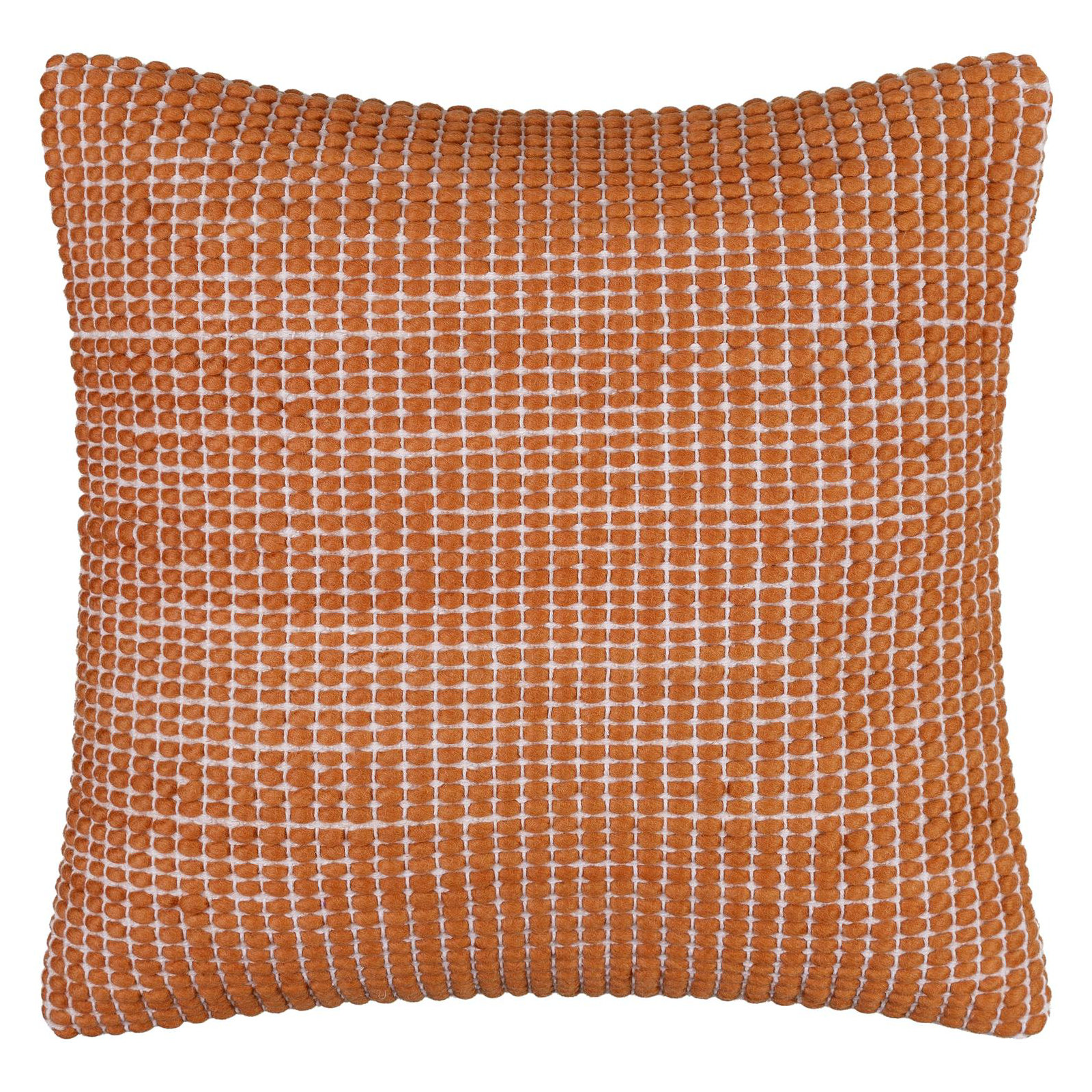 Waverly Wool Throw Pillow, Pillow Cover Only - No Insert, Rust, 18" x 18"