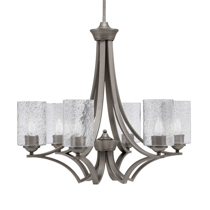 Lustre suspendu 6 lumières Zilo avec verre fumé de 4 po Zilo, Graphite