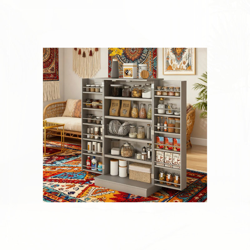 5-Tier Adjustable Storage,Pantry Cabinet, Gray